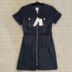 New with tags denim and tweed mini dress